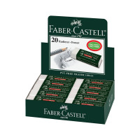 Ластик Faber-Castell PVC-free, 20 шт в упаковке, прямоугольный, картонный футляр, в пленке, 63х22х11 мм 188121