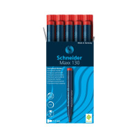 Маркер перманентный Schneider Maxx 130 красный, пулевидный, 3мм, 10 шт. 113002