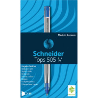 Набор ручек шариковых Schneider, 50 шт в упаковке, Tops 505 M, синяя, 1,0 мм, прозрачный корпус 150603