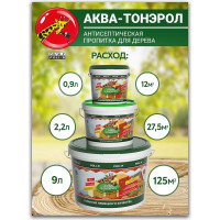 Пропитка Poli-R Аква-Тонэрол (лиственница; 0.9 л) 14484