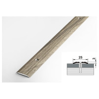 Порог прямой алюминиевый декоративный ЛУКА (25 мм, 1,8 м, Дуб английский) УТ000025991