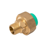 Комбинированная разъемная муфта - американка с наружной резьбой Blue Ocean 20x1/2, полипропиленовая, зеленая PPRF/UAM(G)-20x1/2"