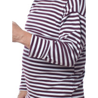 Плотная тельняшка с длинным рукавом БЕРТА 100% хлопок, краповая полоса 700к-52-54