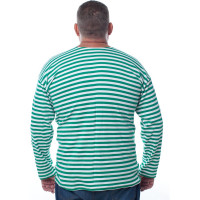 Плотная тельняшка с длинным рукавом БЕРТА 100% хлопок, зеленая полоса 700з-60-62