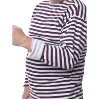 Тельняшка с начесом и длинным рукавом БЕРТА 100% хлопок, краповая полоса 702к-56-58