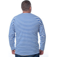 Тельняшка с начесом и длинным рукавом БЕРТА 100% хлопок, голубая полоса 702г-56-58