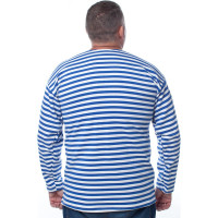 Тельняшка с начесом и длинным рукавом БЕРТА 100% хлопок, голубая полоса 702г-60-62