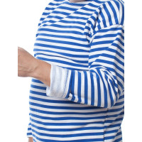 Тельняшка с начесом и длинным рукавом БЕРТА 100% хлопок, голубая полоса 702г-60-62