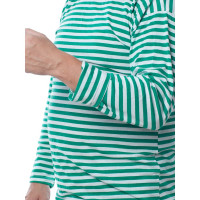 Тельняшка с длинным рукавом БЕРТА 100% хлопок, зеленая полоса 701з-48-50