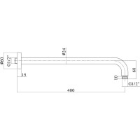 Настенное крепление для верхнего душа Paffoni 400 мм ZSOF034HG 00229240