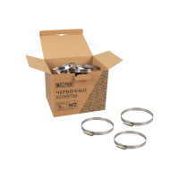 Хомут HELFER W2, 70-90 мм, нержавеющая сталь, уп. 25 шт. HF004060