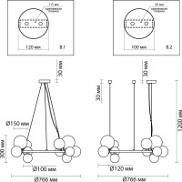 Люстра ODEON LIGHT стекло G9 14*40W TOVI 4818/14
