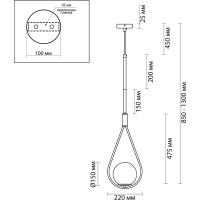 Подвес ODEON LIGHT, стекло E14 1*40W FLARI 4810/1
