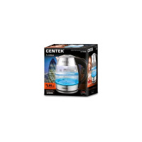 Чайник Centek London стекло, 1.8 л, 2200 Вт, LED-подсветка, отделка нержавеющая сталь  CT-0059