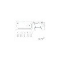 Стальная ванна ВИЗ TEVRO 160х70х40 см, с опорной подставкой, без ранта, белый лотос Т-62902