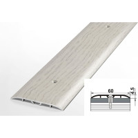 Порог прямой алюминиевый декоративный (60 мм, 1,8 м, Дуб арктик) ЛУКА УТ000012477
