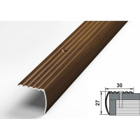 Порог угловой алюминиевый декоративный (30х27 мм, 1,8 м, Венге) ЛУКА УТ000000369