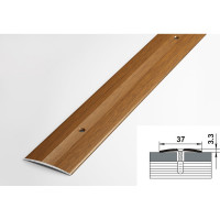Порог прямой алюминиевый декоративный (37 мм, 1,8 м, Орех) ЛУКА 00000001367