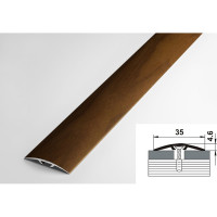 Порог прямой скрытый алюминиевый декоративный (35 мм, 1,8 м, Венге) ЛУКА 00000001757