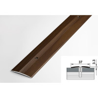 Порог прямой алюминиевый декоративный (37 мм, 1,35 м, Венге) ЛУКА 00000002211