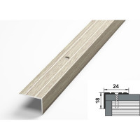 Порог угловой алюминиевый декоративный (24х18 мм, 1,8 м, Дуб беленый) ЛУКА УТ000000599