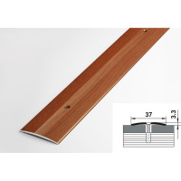 Порог прямой алюминиевый декоративный (37 мм, 1,8 м, Вишня) ЛУКА 00000001369
