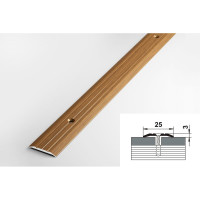 Порог прямой алюминиевый декоративный (25 мм, 1,8 м, Орех) ЛУКА 00000001341