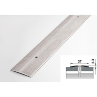 Порог прямой алюминиевый декоративный (37 мм, 1,8 м, Ясень белый) ЛУКА УТ000023272