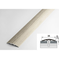 Порог прямой скрытый алюминиевый декоративный (35 мм, 1,8 м, Клен беленый) ЛУКА УТ000000753