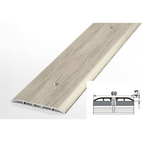 Порог прямой алюминиевый декоративный (60 мм, 1,8 м, Клен беленый) ЛУКА УТ000012471