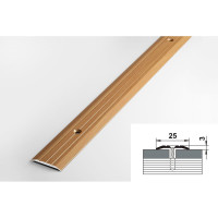 Порог прямой алюминиевый декоративный (25 мм, 1,8 м, Бук) ЛУКА 00000001338
