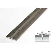 Порог прямой алюминиевый декоративный (37 мм, 1,8 м, Дуб мореный) ЛУКА УТ000026041