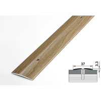 Порог прямой алюминиевый декоративный (37 мм, 1,8 м, Дуб лионский) ЛУКА УТ000026043