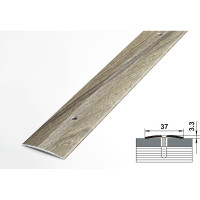 Порог прямой алюминиевый декоративный (37 мм, 1,35 м, Дуб английский) ЛУКА УТ000026034
