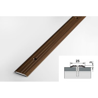 Порог прямой алюминиевый декоративный (25 мм, 1,8 м, Венге) ЛУКА 00000001345