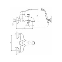 Смеситель для ванной RavSlezak LABE с душевым комплектом, бронзовый L054.5/2SM