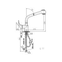 Смеситель для раковины RavSlezak LABE с вытягивающимся душем L511.5