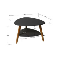 Журнальный стол Мебелик Бруклин графит/дуб светлый 578