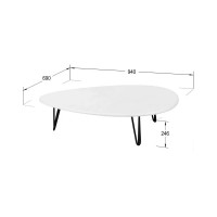 Журнальный стол Мебелик Дадли белый бетон/чёрный 2577