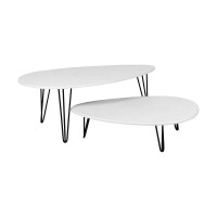 Журнальный стол Мебелик Дадли белый бетон/чёрный 2577