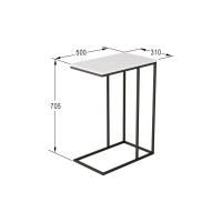 Придиванный стол Мебелик Агами белый/чёрный 1966