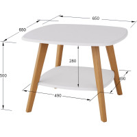 Журнальный стол Мебелик Хадсон белый/дуб светлый 6933