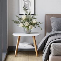 Журнальный стол Мебелик Хадсон белый/дуб светлый 6933