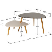 Журнальный стол Мебелик Стилгрей серый лен/бежевый лен/дуб светлый 5018