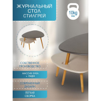 Журнальный стол Мебелик Стилгрей серый лен/бежевый лен/дуб светлый 5018