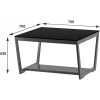 Журнальный стол Мебелик BeautyStyle 1 темный глянец графит/стекло черное 5276