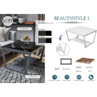 Журнальный стол Мебелик BeautyStyle 1 темный глянец графит/стекло черное 5276