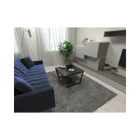 Журнальный стол Мебелик BeautyStyle 1 темный глянец графит/стекло черное 5276