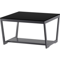 Журнальный стол Мебелик BeautyStyle 1 темный глянец графит/стекло черное 5276