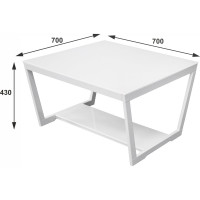 Журнальный стол Мебелик BeautyStyle 1 белый глянец/стекло белое 5275